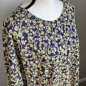 Lula Roe Tapered Yellow Floral Tunic Top  Size 3X